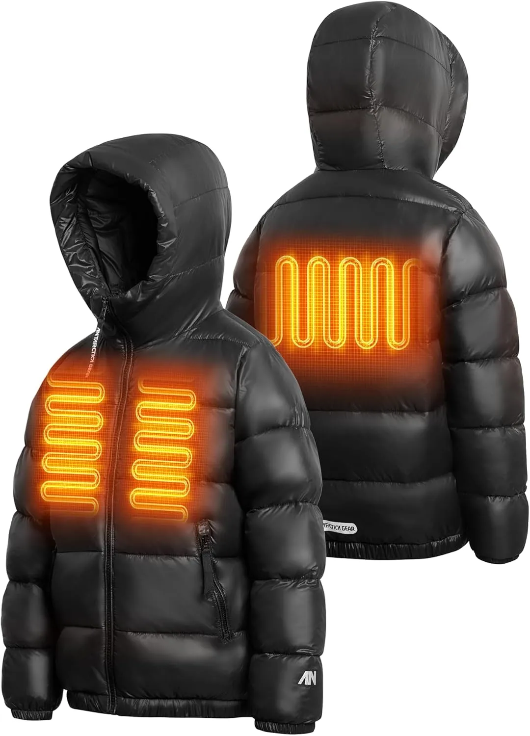 Kids Heated Jacket with 12V/5A 10000 mAh Battery Pack, 3 Heated Areas Winter Coat for Boys & Girls