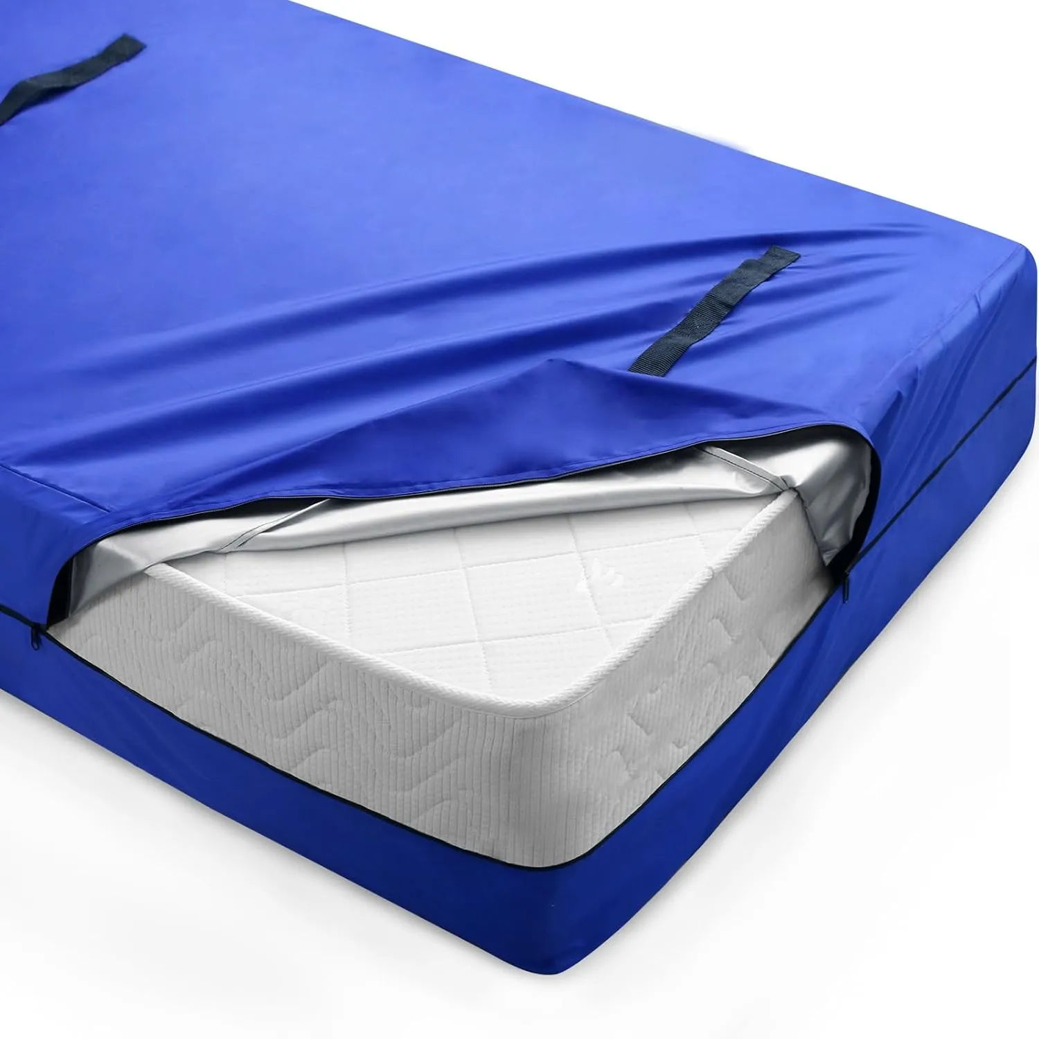 King Mattress Bag for Storage with Waterproof King Size Cover and Heavy Duty Handles, Double Zippers, Reusable Mattress Protector for House Moving and Travel