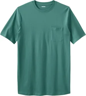 KingSize Men's Big & Tall Shrink-Less Lightweight Longer-Length Crewneck Pocket T-Shirt