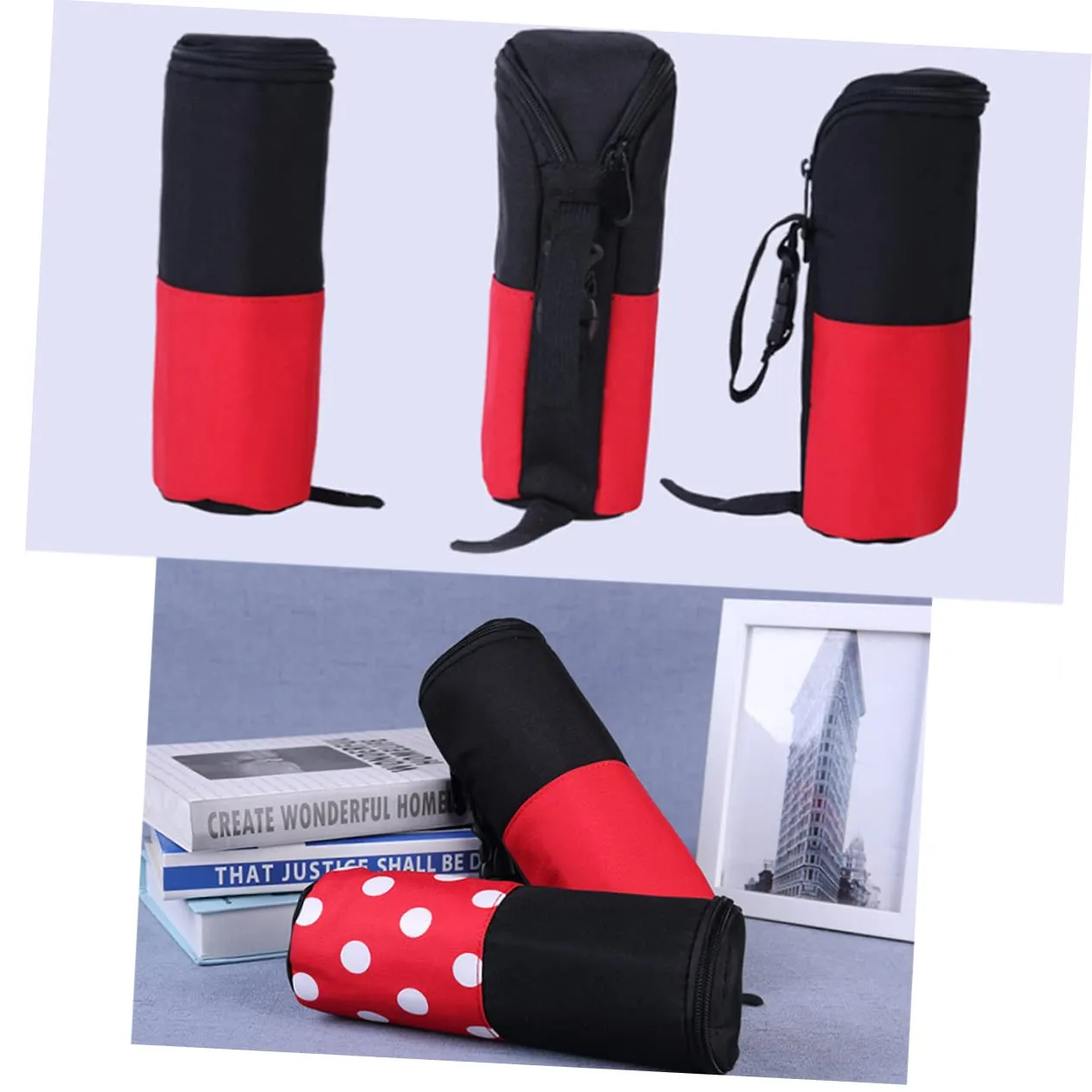 Kisangel 2pcs Insulated Baby Feeding Bottle Warmer Mummy Tote Bag Baby Bottle Milk Transport Bag Portable Travel Bag