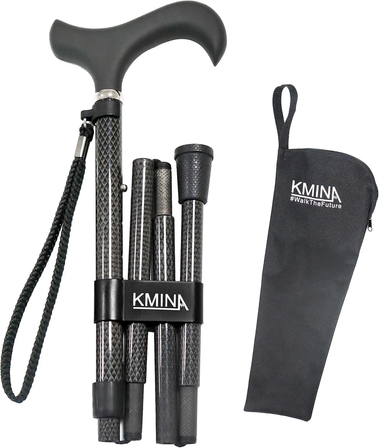 KMINA PRO - Folding Canes for Men Adjustable, Lightweight for Women, Seniors, Foldable Walking Stick