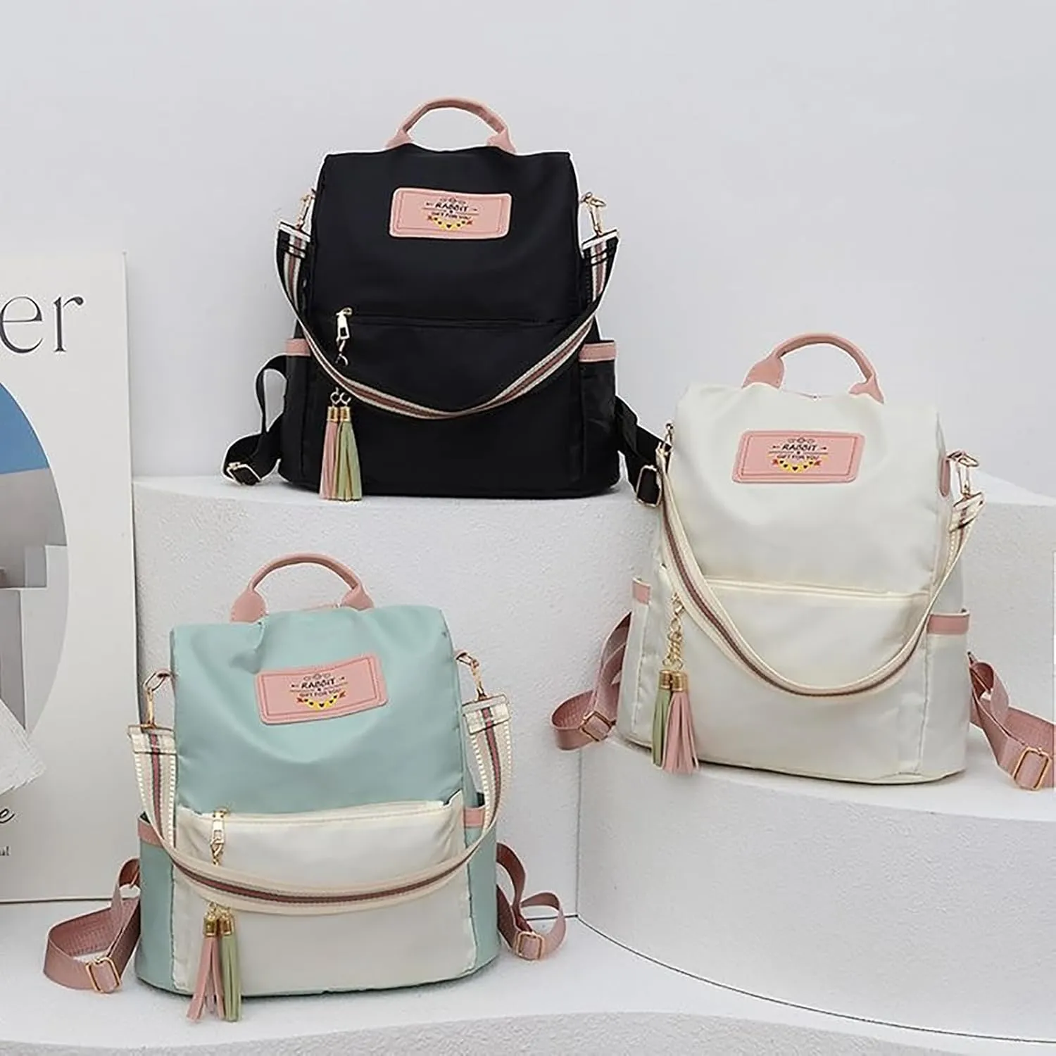 Korean Casual Large Capacity Backpack, Ins Simple Travel School Bag, Portable Knaps for Students & Ladies