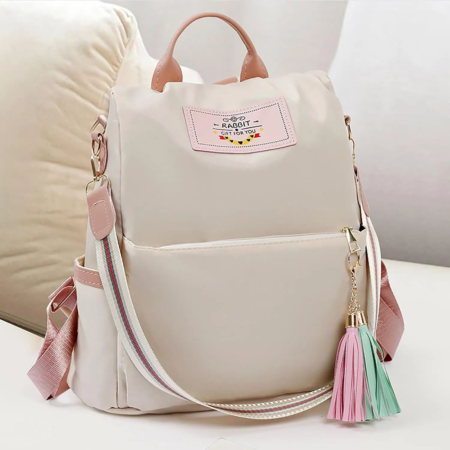 Korean Casual Large Capacity Backpack, Ins Simple Travel School Bag, Portable Knaps for Students & Ladies