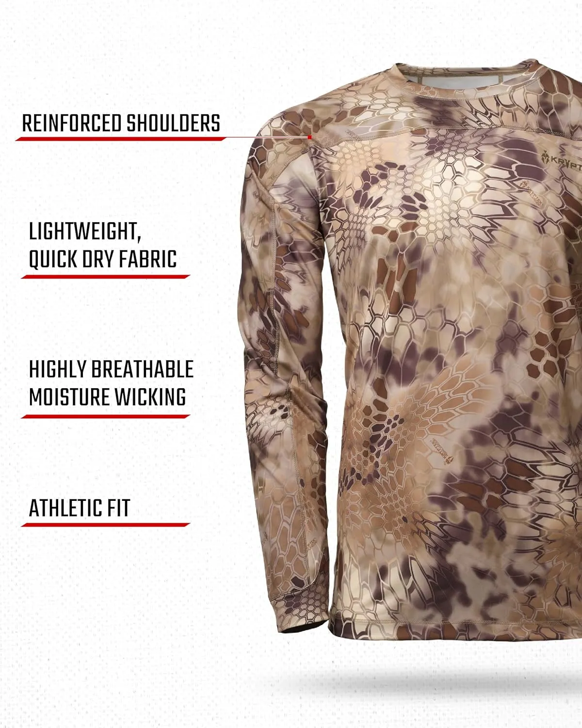 Kryptek Men’s Valhalla Lightweight Long Sleeve Camo Hunting Shirt
