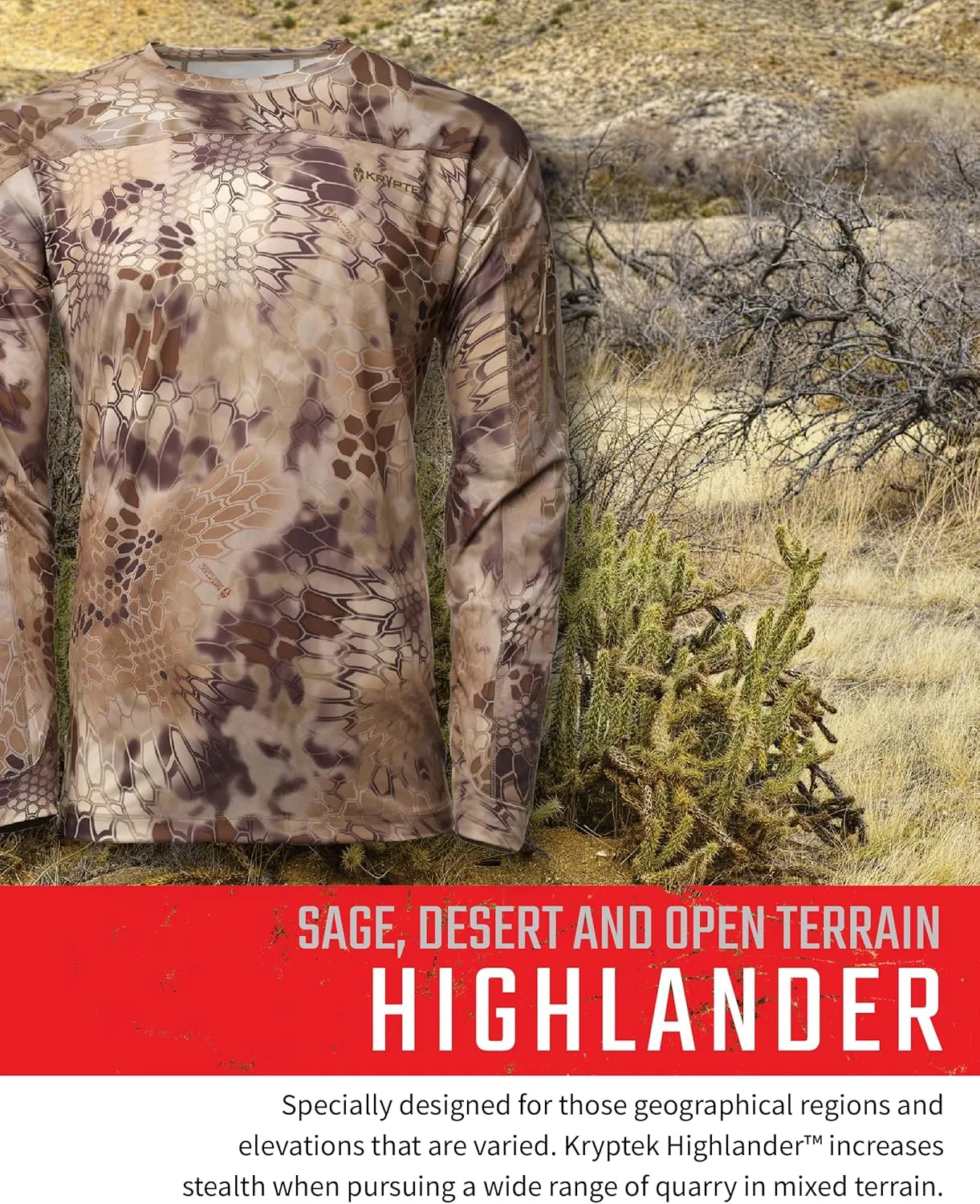 Kryptek Men’s Valhalla Lightweight Long Sleeve Camo Hunting Shirt