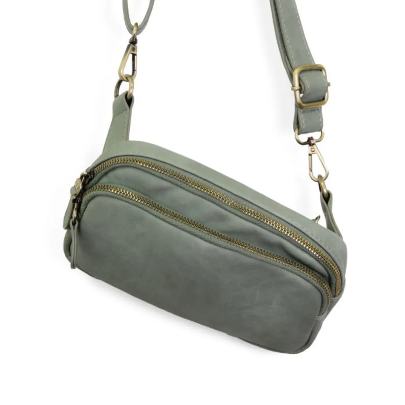 Kylie Double Zip Sling - Sage
