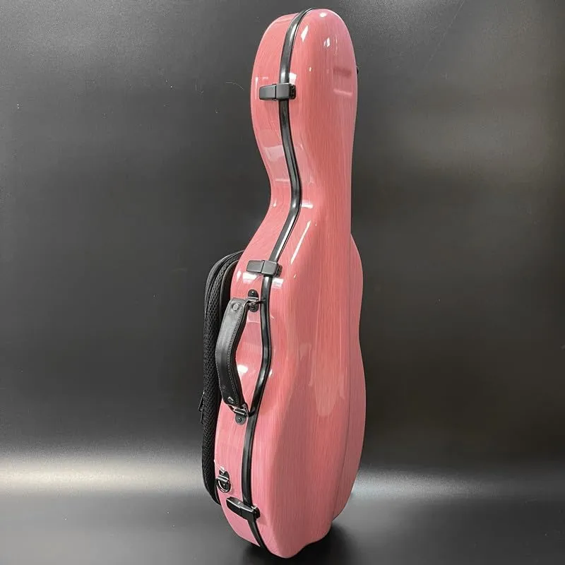 LANDTOM Carbon Fiber 4/4 Full Size and 3/4 Violin Case Violin Backpack With Double Shoulder Straps Pressure-Resistant And Wear-Resistant Air Transportable Violin Case With Music Score Bag (Pink)