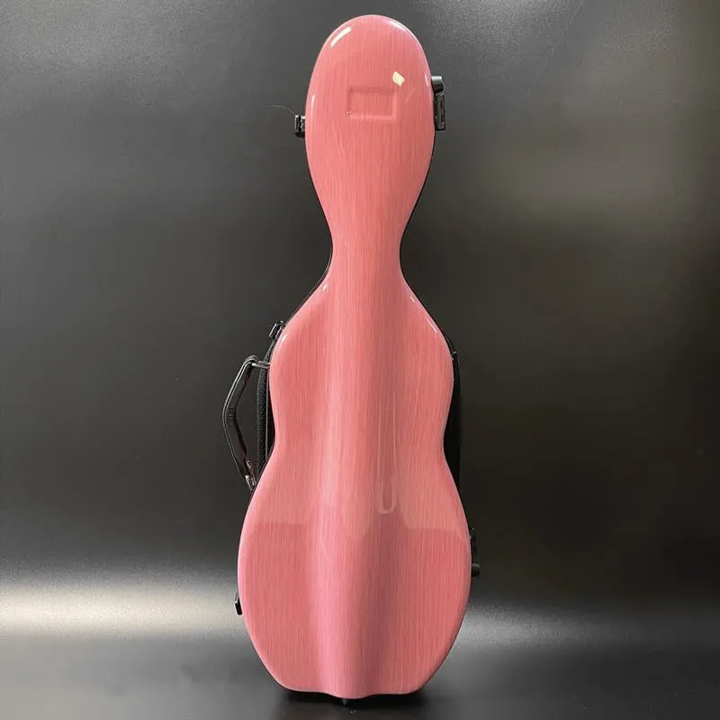 LANDTOM Carbon Fiber 4/4 Full Size and 3/4 Violin Case Violin Backpack With Double Shoulder Straps Pressure-Resistant And Wear-Resistant Air Transportable Violin Case With Music Score Bag (Pink)