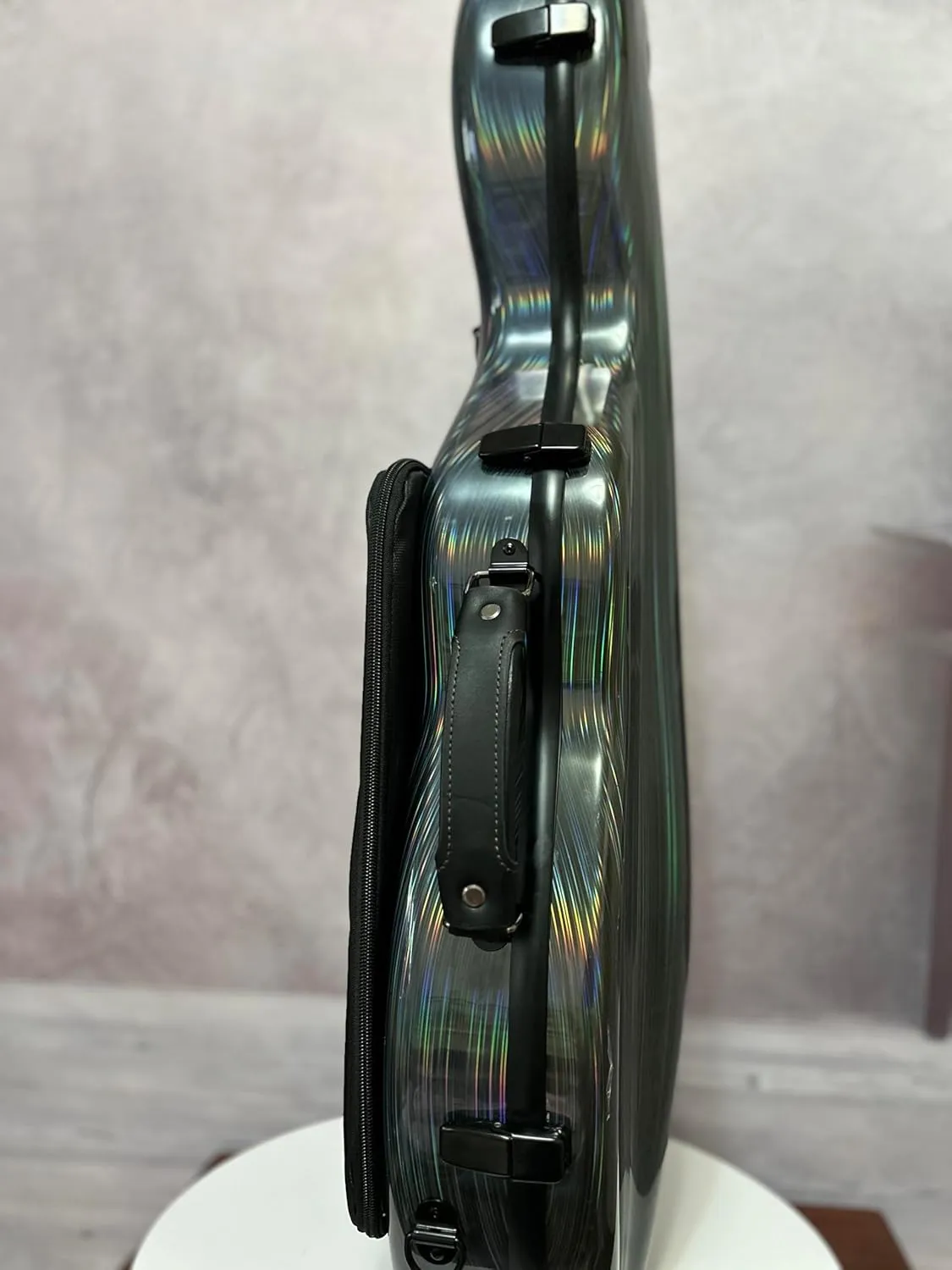 LANDTOM Carbon Fiber 4/4 Full Size and 3/4 Violin Case Violin Backpack With Double Shoulder Straps Pressure-Resistant And Wear-Resistant Air Transportable Violin Case With Music Score Bag (Rainbow)