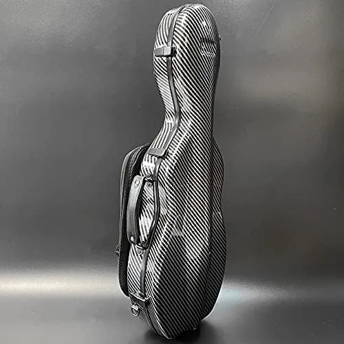 LANDTOM Carbon Fiber 4/4 Full Size and 3/4 Violin Case Violin Backpack With Double Shoulder Straps Pressure-Resistant Wear-Resistant Air Transportable Violin Case With Music Score Bag (Light grey)