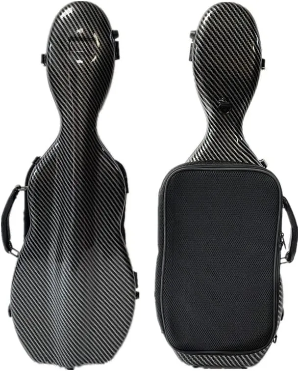 LANDTOM Carbon Fiber 4/4 Full Size and 3/4 Violin Case Violin Backpack With Double Shoulder Straps Pressure-Resistant Wear-Resistant Air Transportable Violin Case With Music Score Bag (Light grey)