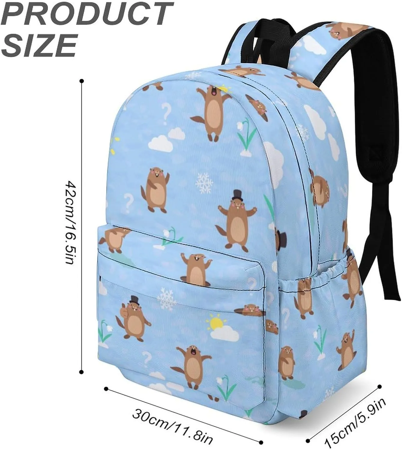 Laptop Backpack for Men Women Cute Cartoon Marmot Travel Work Backpack with Compartment Large Capacity Summer Daypack Business Work Bag