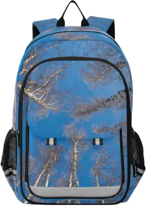 Laptop Backpack Purse Birch-forest-winter-day for Women Men Travel Daypack Casual Shoulder Bag Book Bag Cute Cool Funny Backpack with Compartment & Multiple Pockets