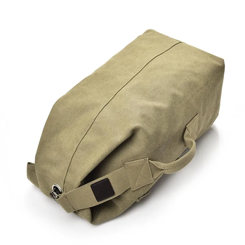 Large Capacity Canvas Bucket Shoulder Men Backpack Bag On Sale