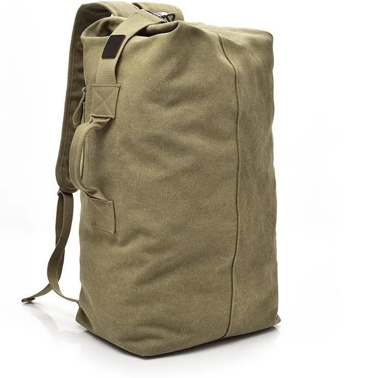 Large Capacity Canvas Bucket Shoulder Men Backpack Bag On Sale