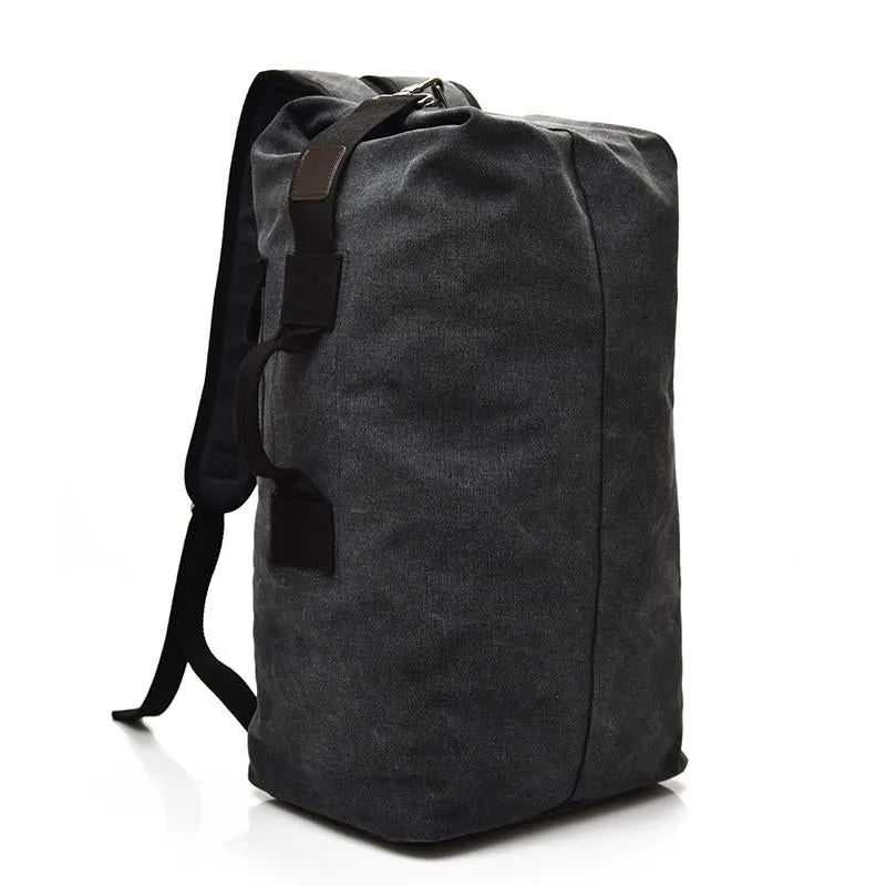 Large Capacity Canvas Bucket Shoulder Men Backpack Bag On Sale