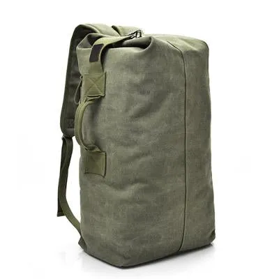 Large Capacity Canvas Bucket Shoulder Men Backpack Bag On Sale