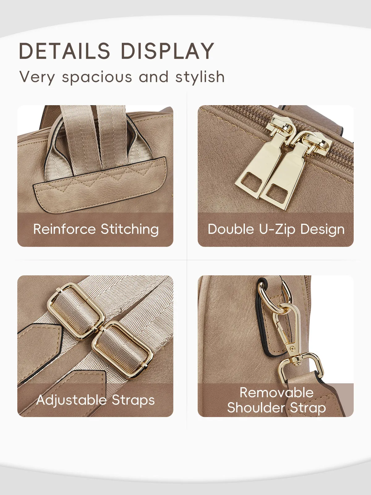 Large Capacity Fashion Designer Womens Backpack Purse