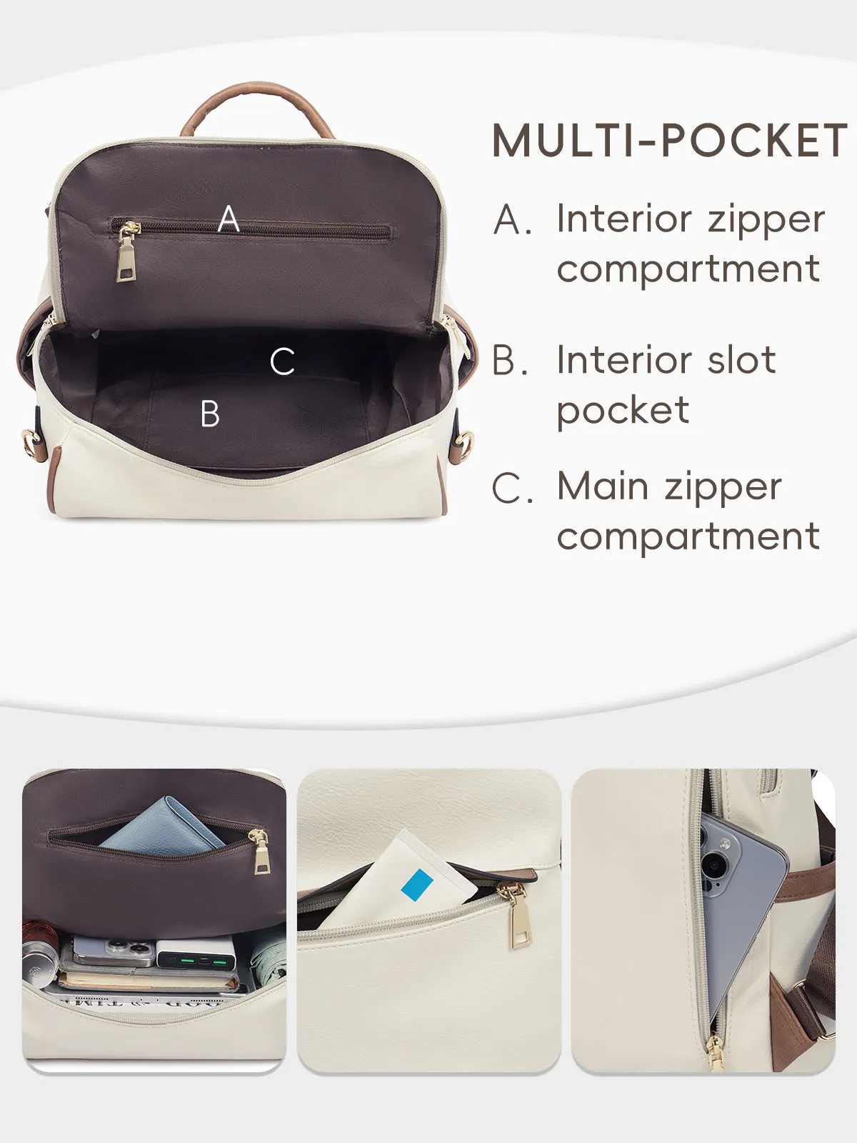 Large Capacity Fashion Designer Womens Backpack Purse