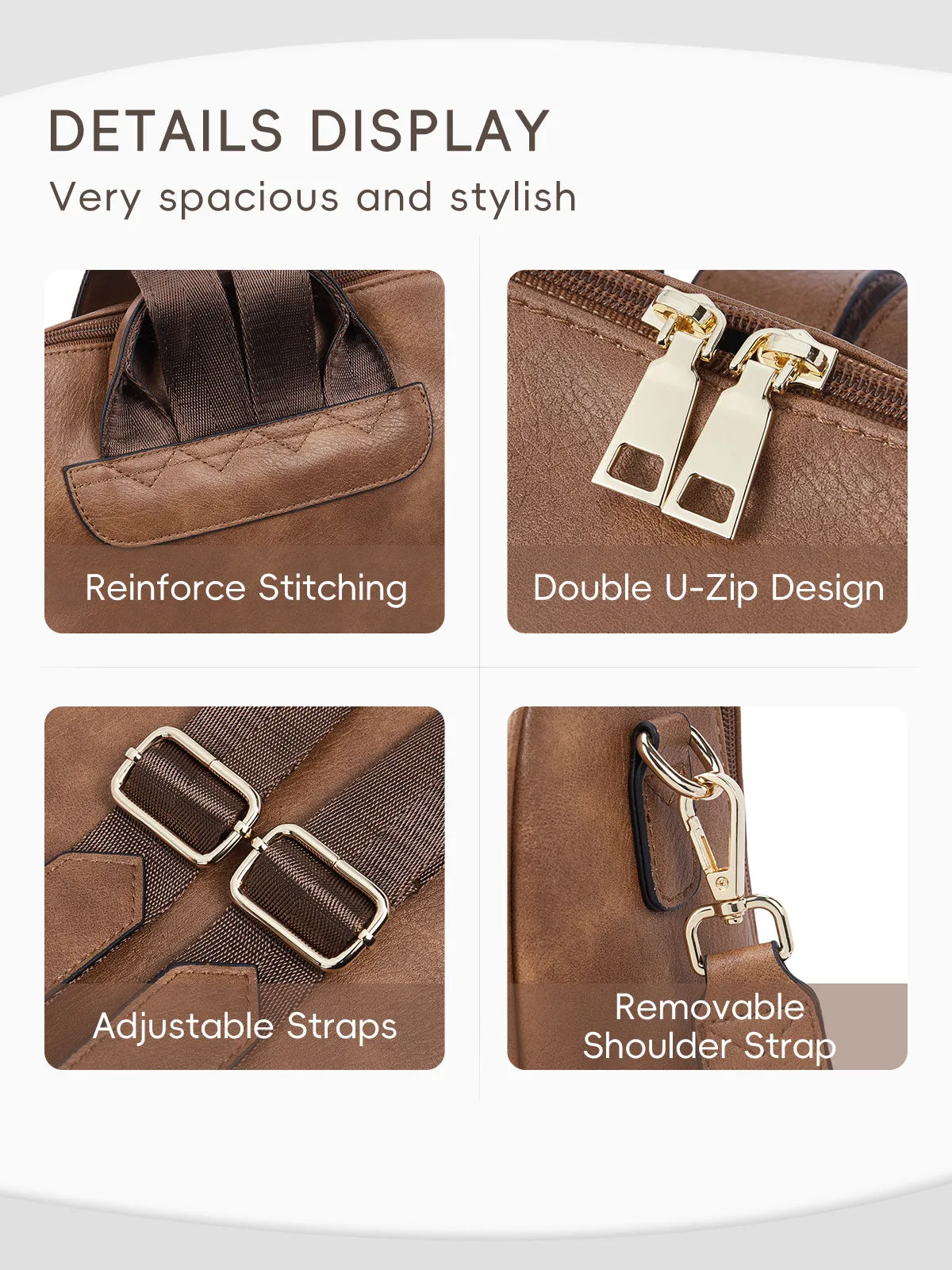 Large Capacity Fashion Designer Womens Backpack Purse