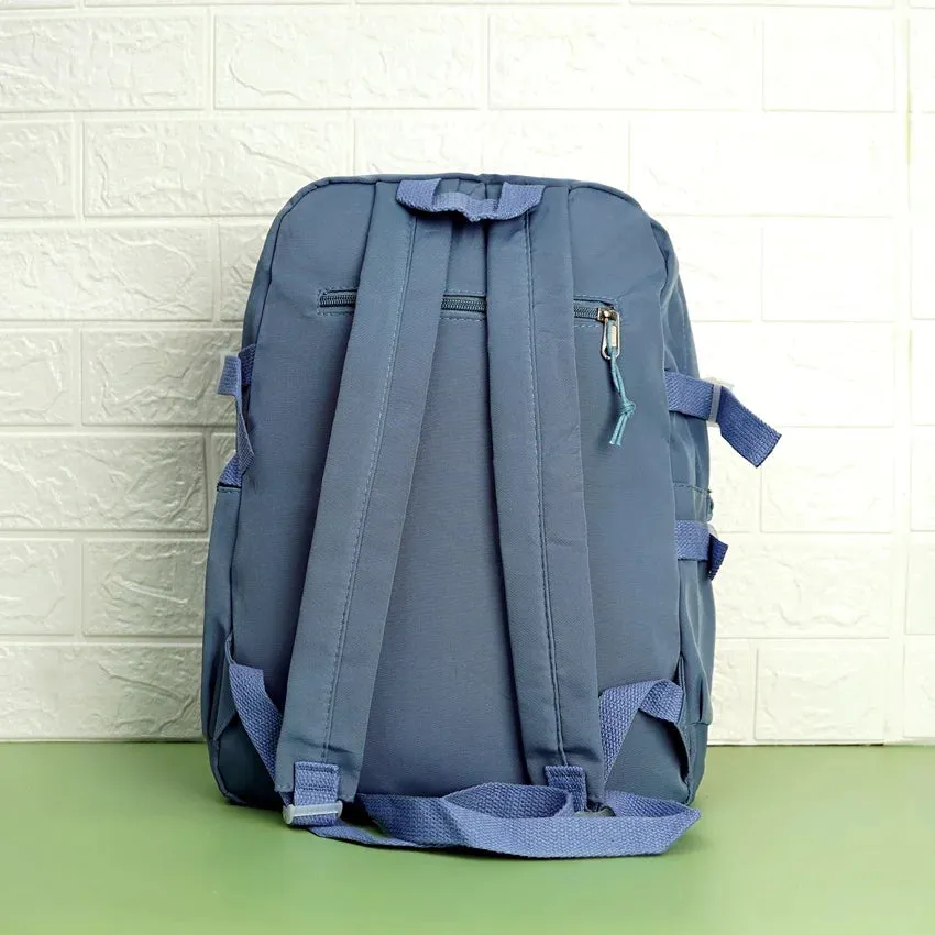 Large Capacity Korean Style Backpack with Teddy Bear - Blue