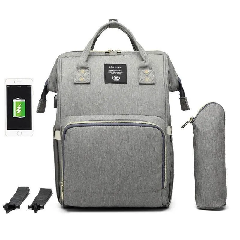 Large Capacity Mom Baby Diaper Backpack - Multifunctional USB Design