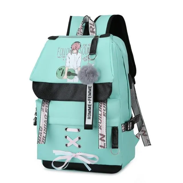 LARGE CAPACITY USB SCHOOL BAG