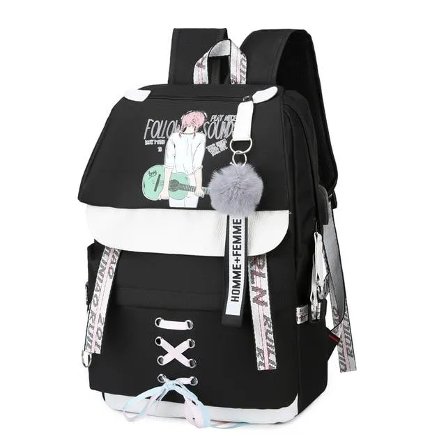 LARGE CAPACITY USB SCHOOL BAG