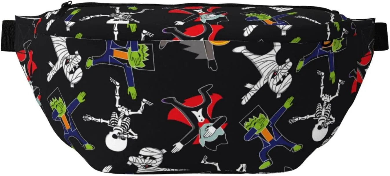 Large Fanny Packs for Women Men Cross Body - Zombie Mummy Skeleton Travel Crossbody Bags for Women Trendy, Belt Bag for Women Men Crossbody, Waist Bag for Women With Adjustable Strap