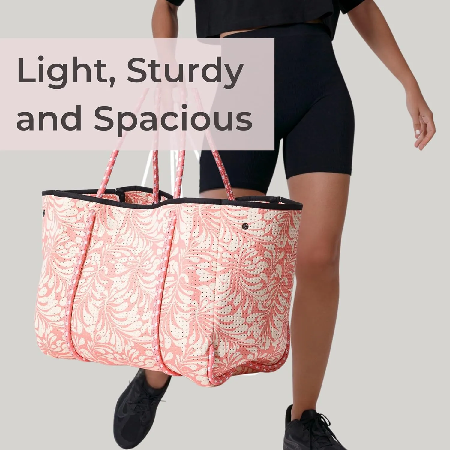 Large Neoprene Tote Bag for Women - Printed Everyday Designer Handbag