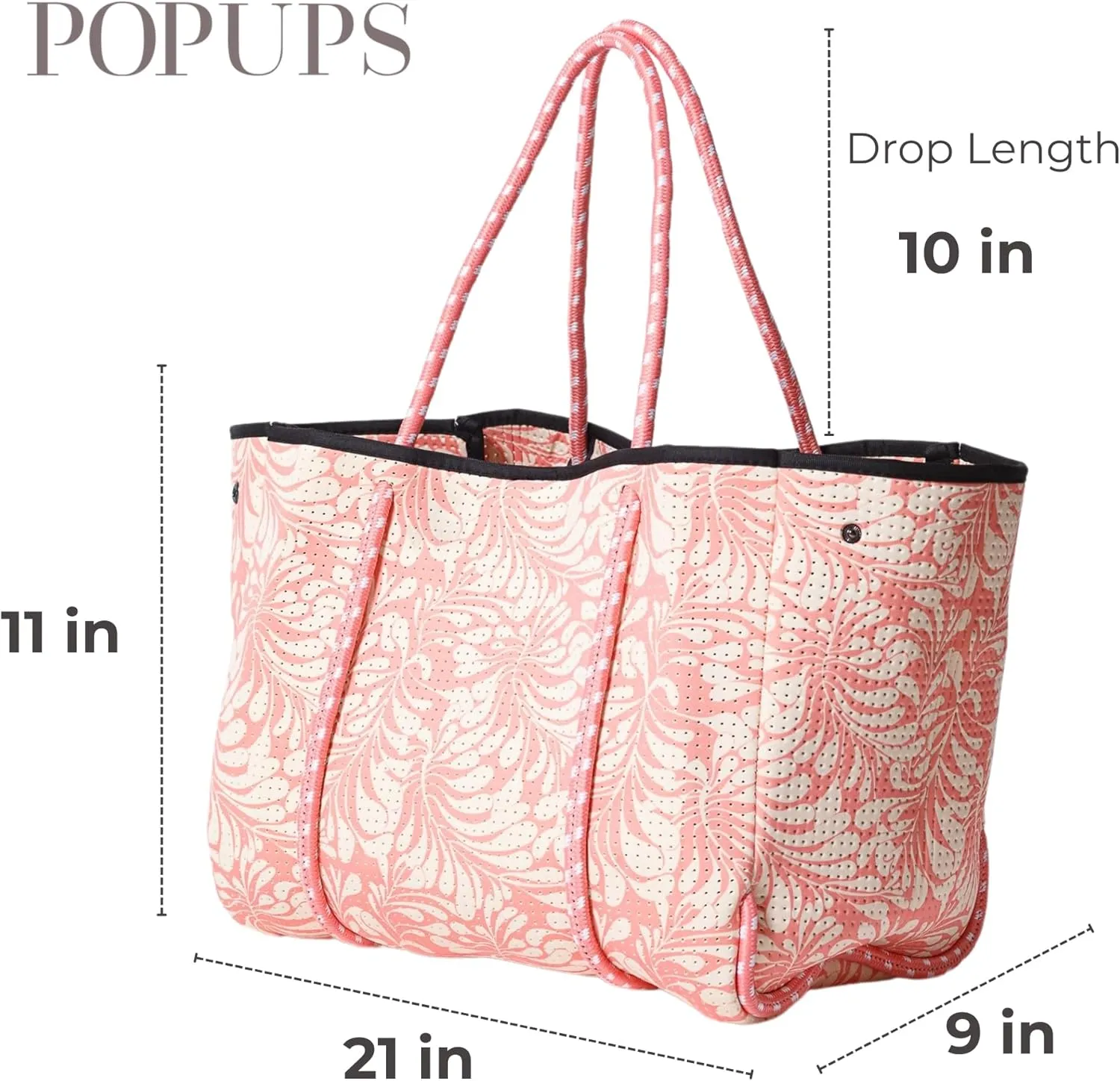 Large Neoprene Tote Bag for Women - Printed Everyday Designer Handbag