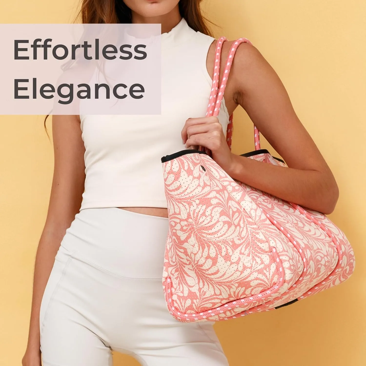 Large Neoprene Tote Bag for Women - Printed Everyday Designer Handbag