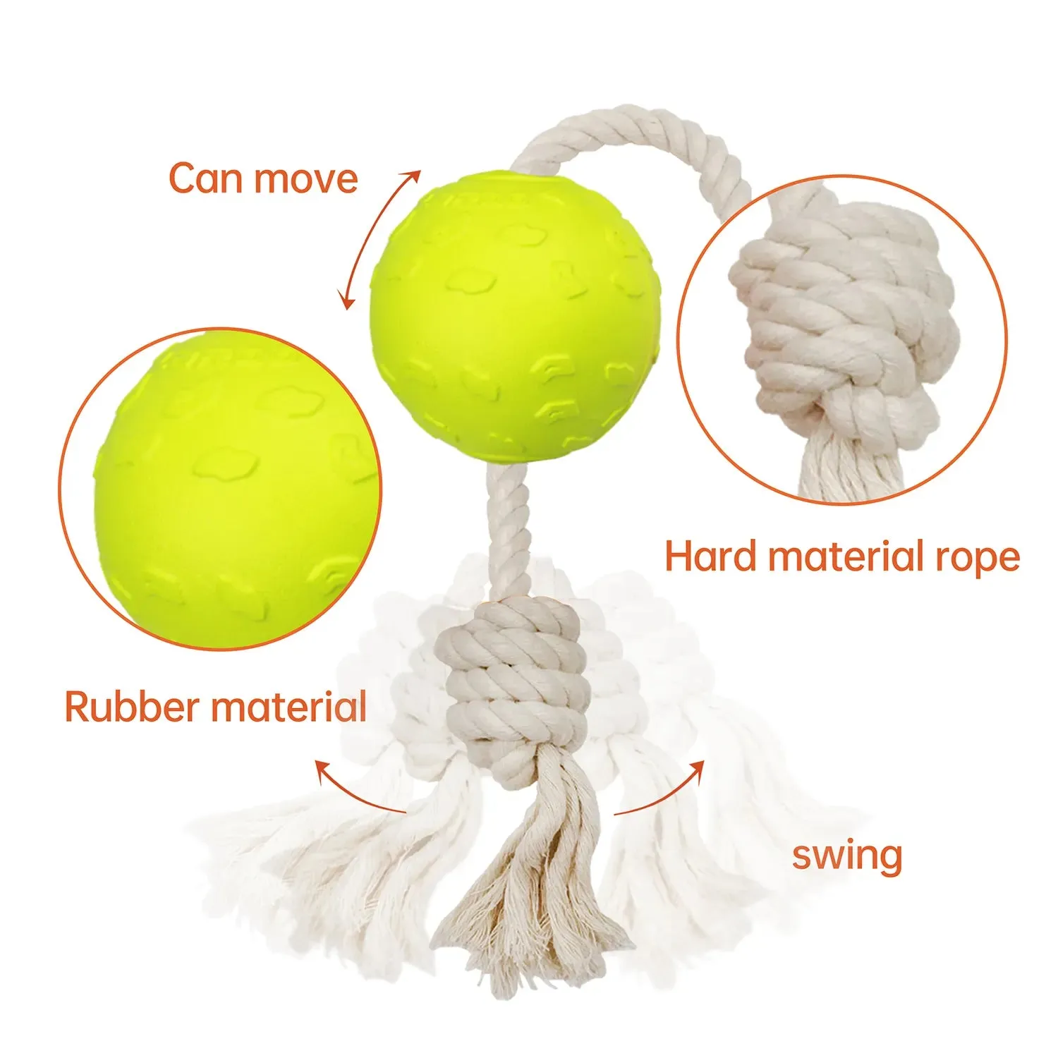 Laroo Ball on Rope Interactive Tug Dog Toy