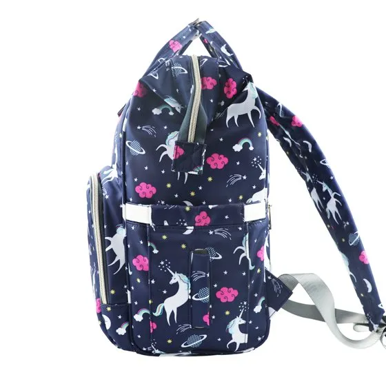 Le Queen Unicorn Bucket Mummy Baby Bucket Bag (Blue)