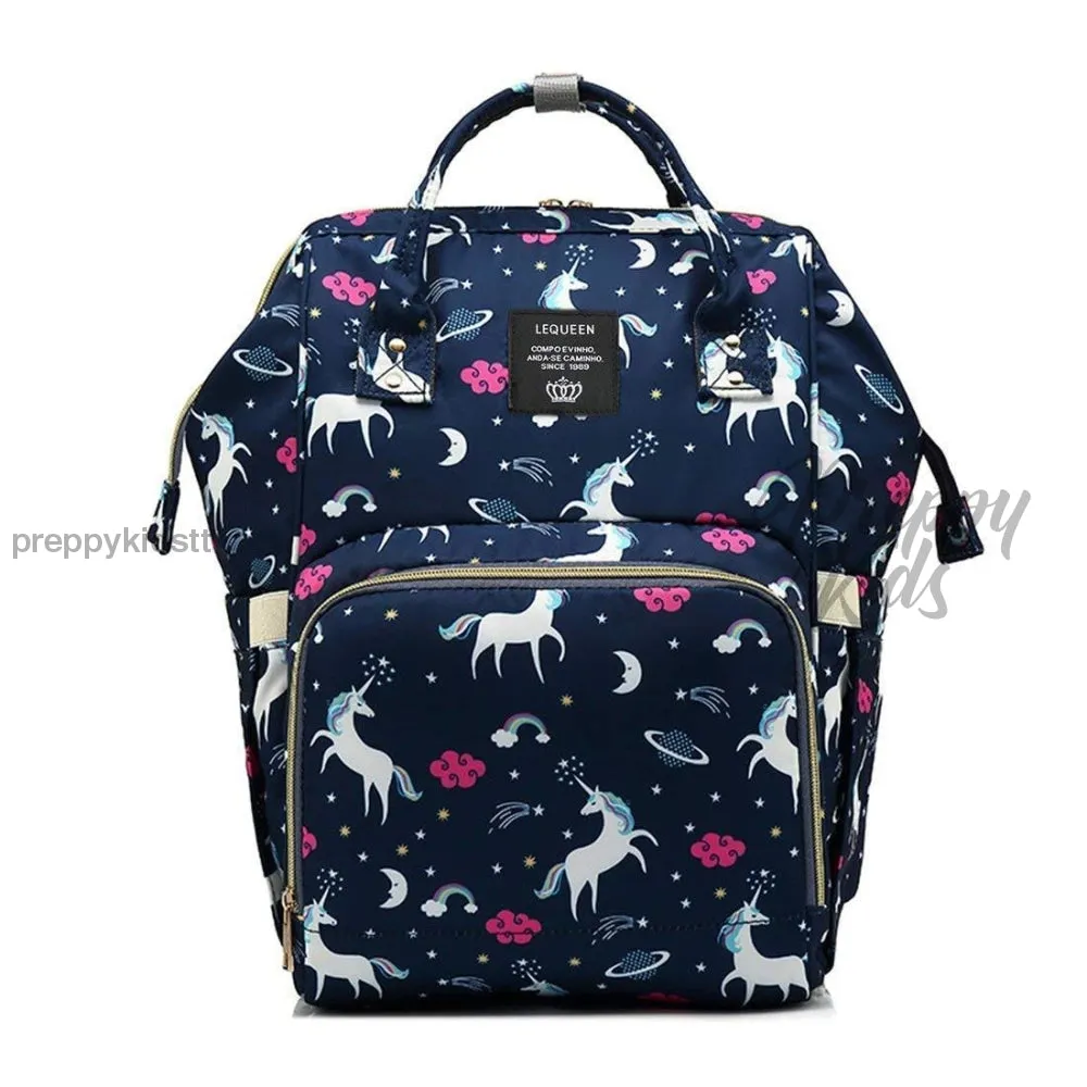 Le Queen Unicorn Bucket Mummy Baby Bucket Bag (Blue)