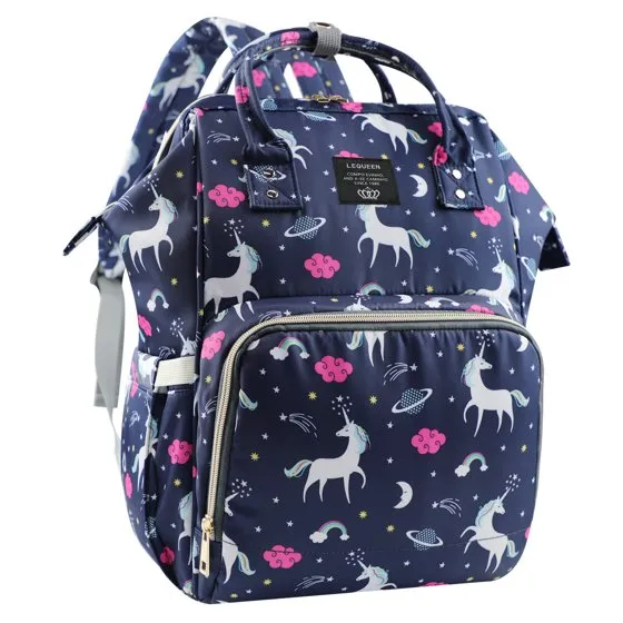Le Queen Unicorn Bucket Mummy Baby Bucket Bag (Blue)