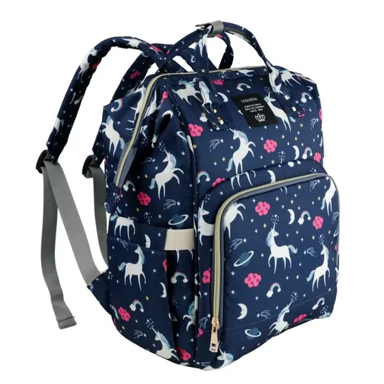 Le Queen Unicorn Bucket Mummy Baby Bucket Bag (Blue)