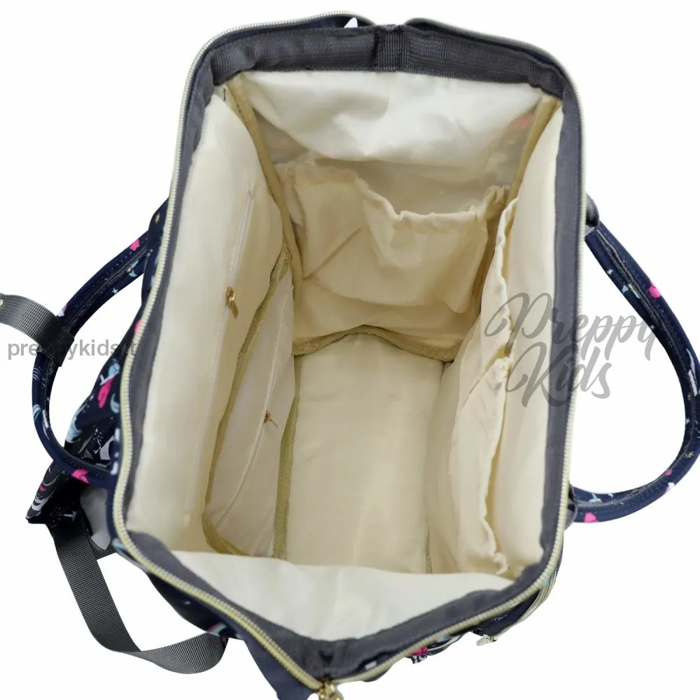 Le Queen Unicorn Bucket Mummy Baby Bucket Bag (Blue)
