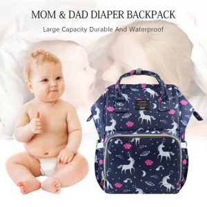 Le Queen Unicorn Bucket Mummy Baby Bucket Bag (Blue)