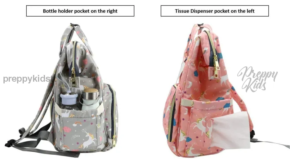 Le Queen Unicorn Bucket Mummy Baby Bucket Bag (Blue)