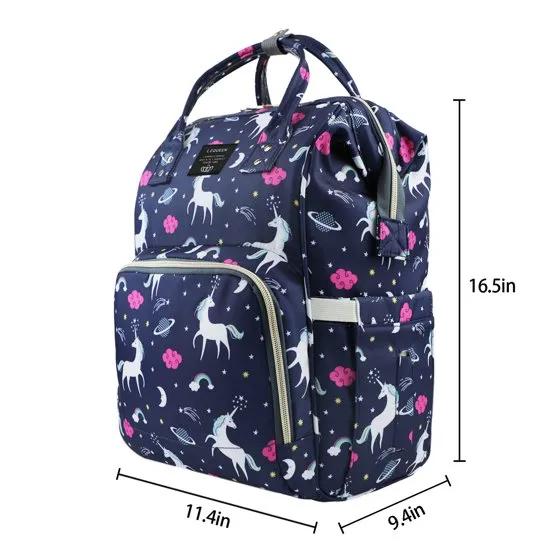 Le Queen Unicorn Bucket Mummy Baby Bucket Bag (Blue)