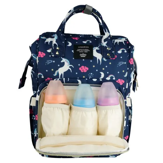 Le Queen Unicorn Bucket Mummy Baby Bucket Bag (Blue)