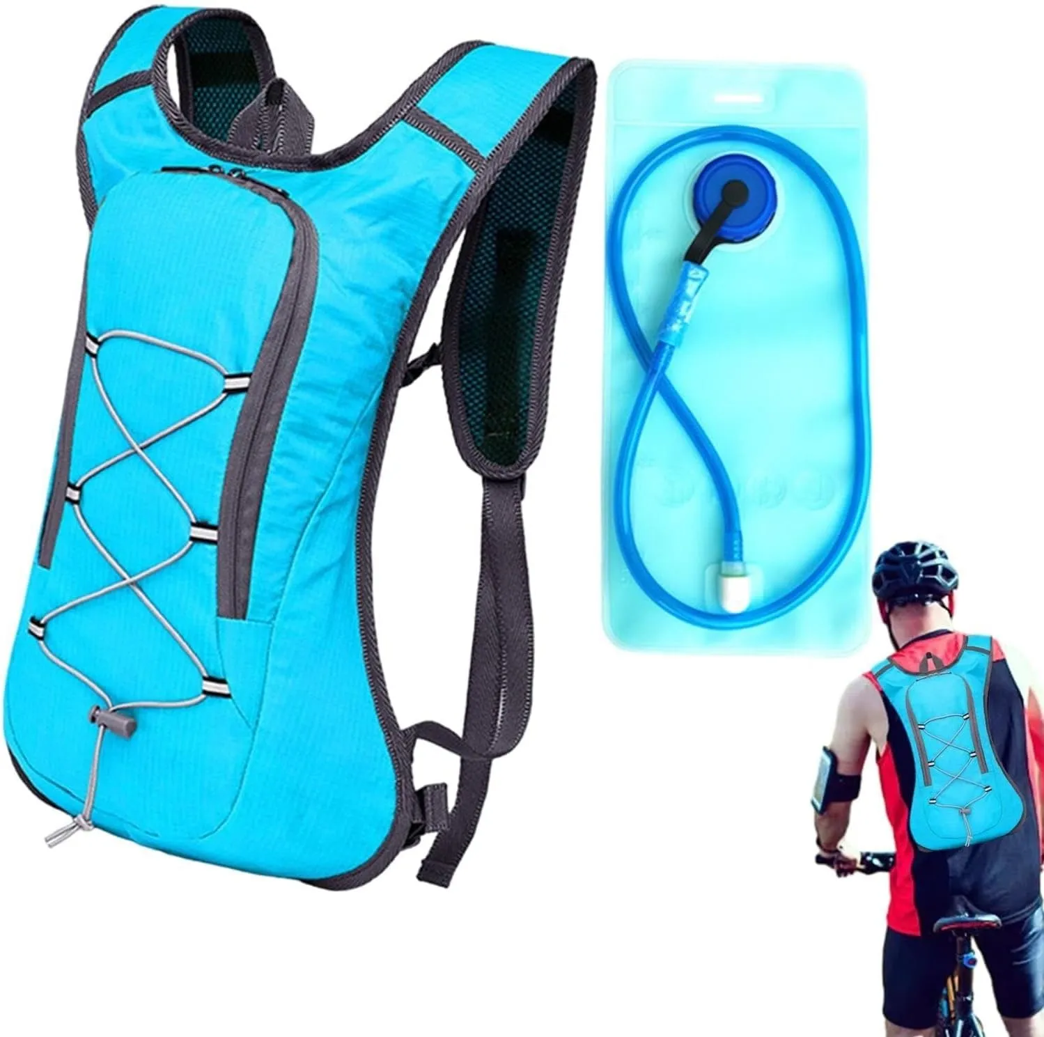 Leakproof Hydration Vest Backpack for Running & Cycling, Breathable Water with Storage Pockets, Outdoor Pack Sports (Black)