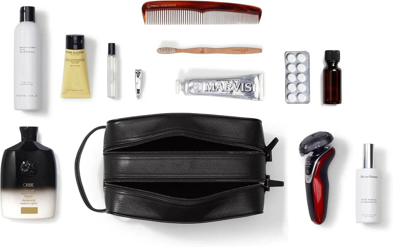 Leatherology Small Double Zip Toiletry Bag