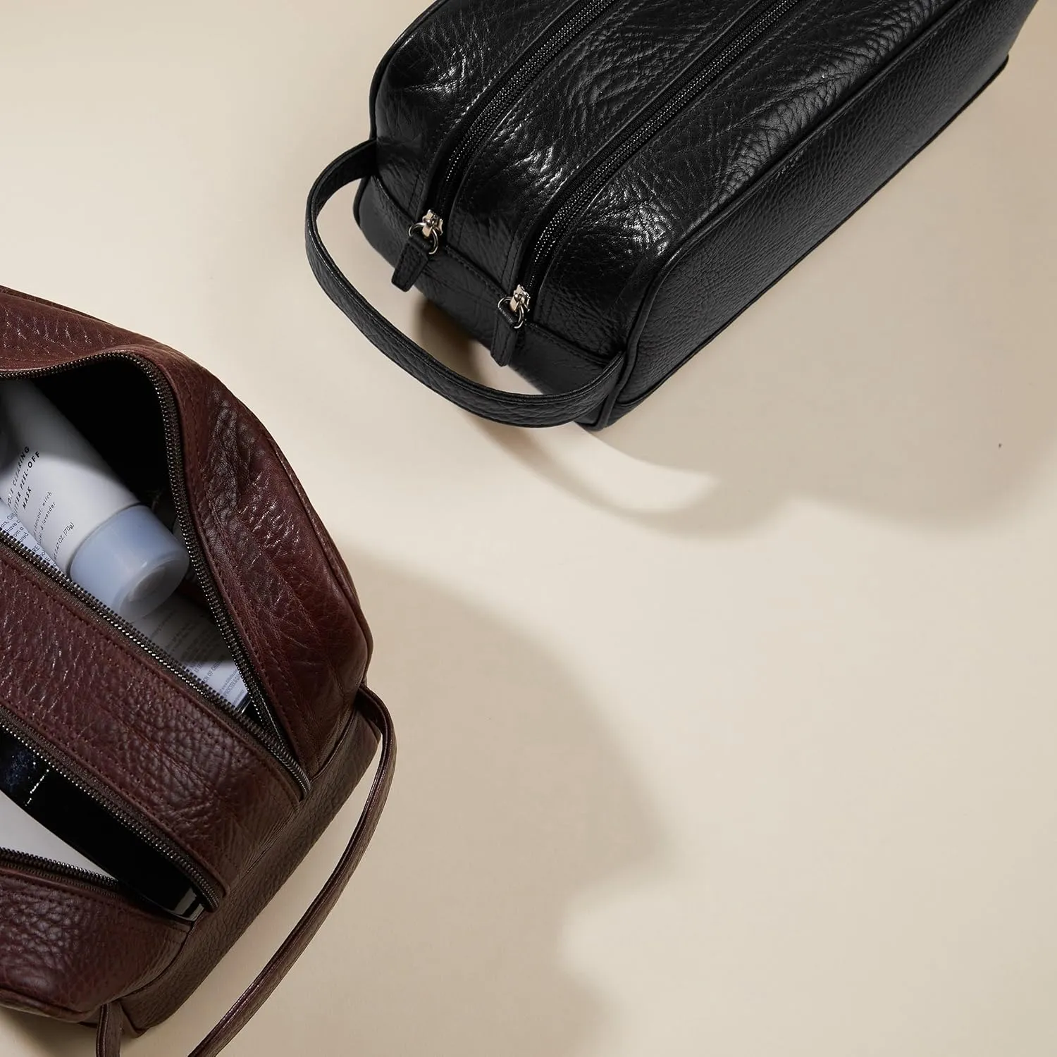 Leatherology Small Double Zip Toiletry Bag