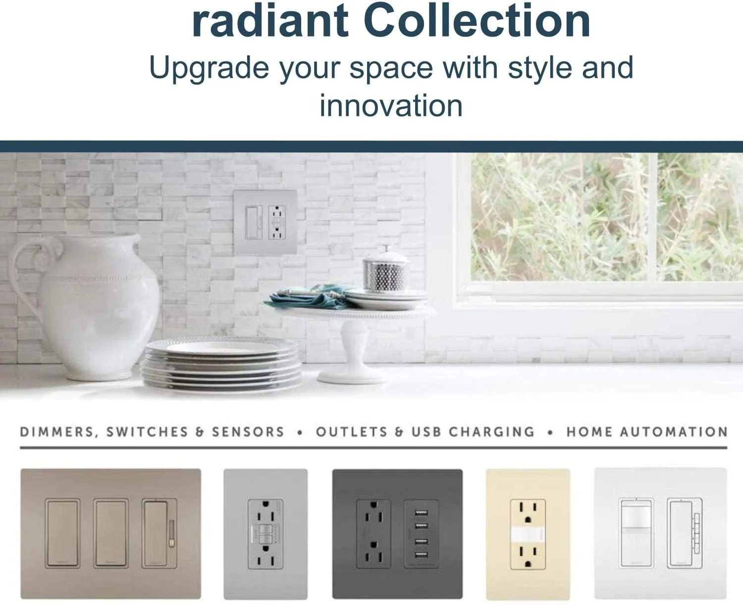 Legrand radiant R26USBCC6BK 15 Amp Tamper-Resistant Decorator Duplex Receptacle Outlet with Ultra Fast USB C/C 6.0A Charging Ports, Black (1 Count)