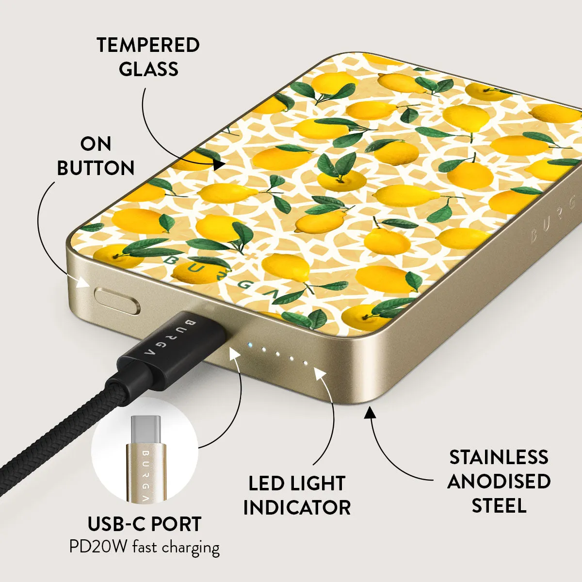 Lemon Juice - Magnetic Power Bank