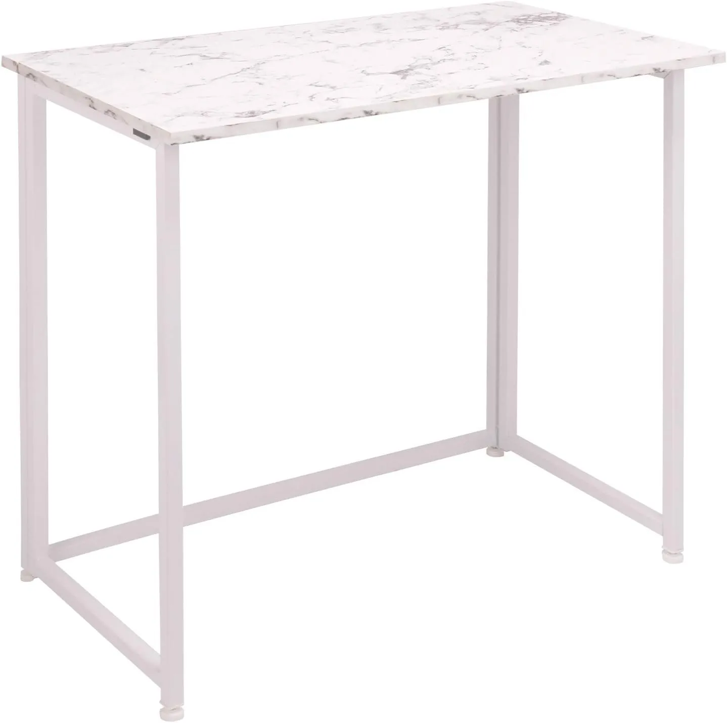 Leopard Outdoor Products Folding Computer Desk for Small Spaces, Space-Saving Home Office, Foldable Laptop Table, Writing Desk, Compact Study Reading Table (Marble White)