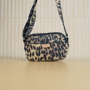 Leopardskin Pattern Rupa Double Chamber Crossbody Bag