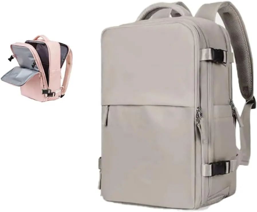 Levettevac Backpack, Levettevac Mochila, Expandable Large Capacity, with Separate Shoe Compartment (Gray)